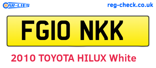 FG10NKK are the vehicle registration plates.