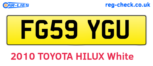 FG59YGU are the vehicle registration plates.