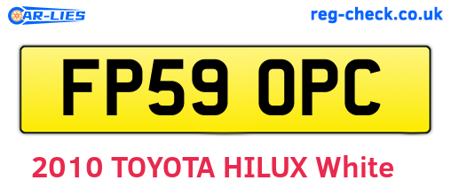 FP59OPC are the vehicle registration plates.