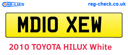 MD10XEW are the vehicle registration plates.