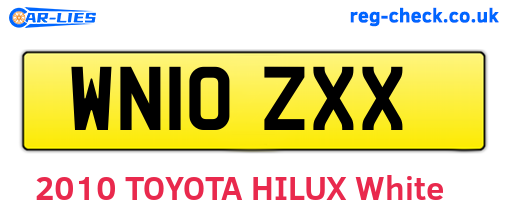 WN10ZXX are the vehicle registration plates.