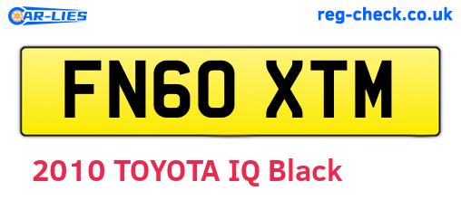 FN60XTM are the vehicle registration plates.