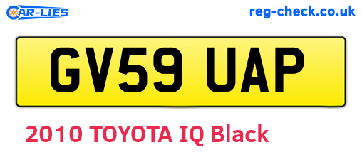 GV59UAP are the vehicle registration plates.