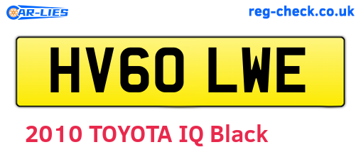 HV60LWE are the vehicle registration plates.