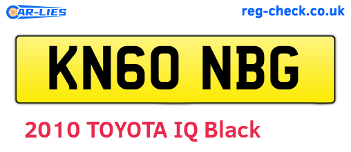 KN60NBG are the vehicle registration plates.