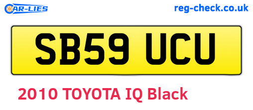 SB59UCU are the vehicle registration plates.