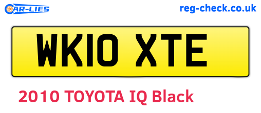 WK10XTE are the vehicle registration plates.