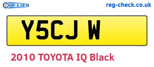 Y5CJW are the vehicle registration plates.