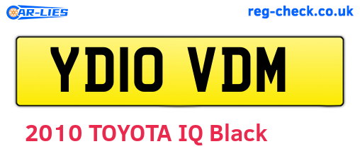 YD10VDM are the vehicle registration plates.