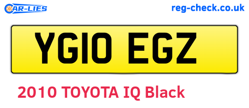 YG10EGZ are the vehicle registration plates.