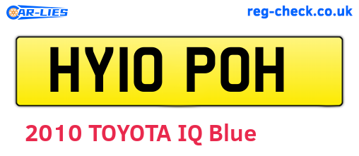 HY10POH are the vehicle registration plates.