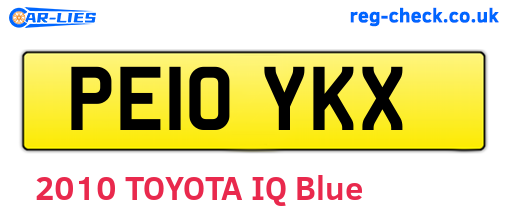 PE10YKX are the vehicle registration plates.