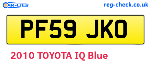 PF59JKO are the vehicle registration plates.
