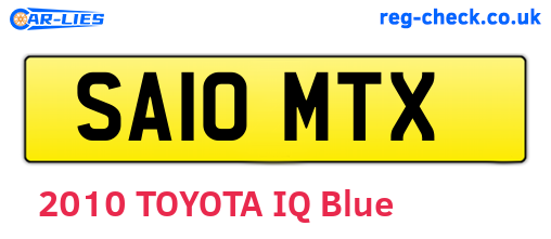SA10MTX are the vehicle registration plates.