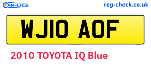 WJ10AOF are the vehicle registration plates.