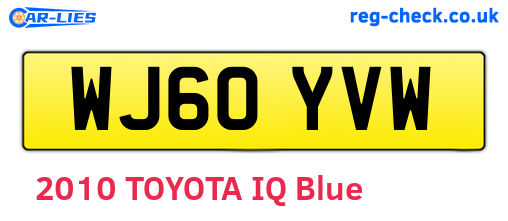 WJ60YVW are the vehicle registration plates.