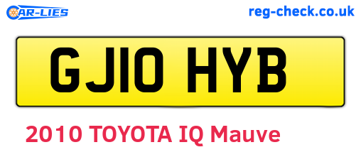 GJ10HYB are the vehicle registration plates.