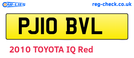 PJ10BVL are the vehicle registration plates.