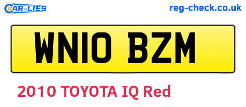 WN10BZM are the vehicle registration plates.