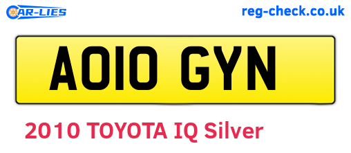 AO10GYN are the vehicle registration plates.