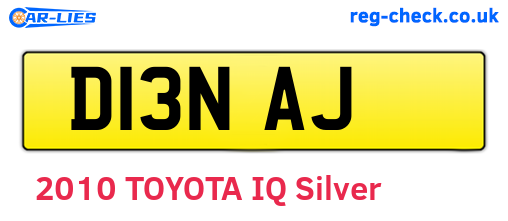D13NAJ are the vehicle registration plates.
