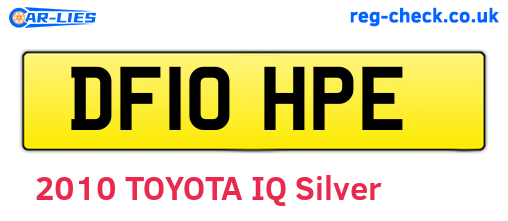 DF10HPE are the vehicle registration plates.