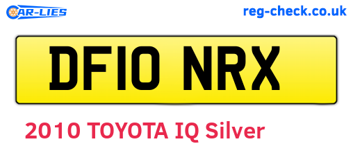 DF10NRX are the vehicle registration plates.