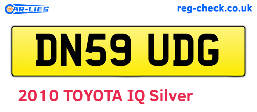 DN59UDG are the vehicle registration plates.