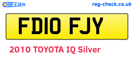 FD10FJY are the vehicle registration plates.