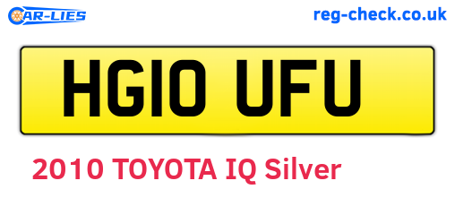 HG10UFU are the vehicle registration plates.