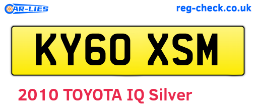 KY60XSM are the vehicle registration plates.