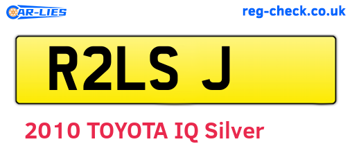R2LSJ are the vehicle registration plates.