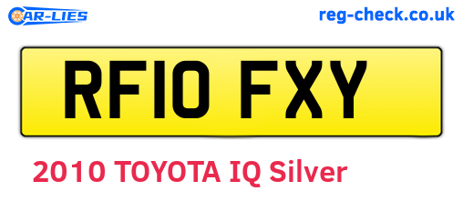 RF10FXY are the vehicle registration plates.