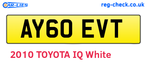 AY60EVT are the vehicle registration plates.