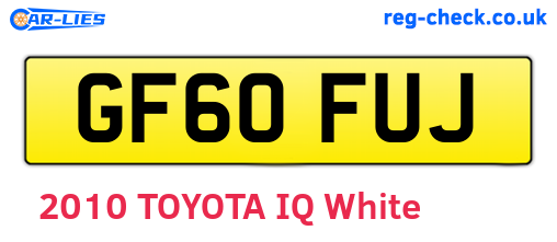 GF60FUJ are the vehicle registration plates.