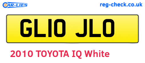 GL10JLO are the vehicle registration plates.