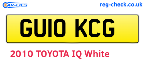 GU10KCG are the vehicle registration plates.