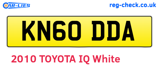KN60DDA are the vehicle registration plates.
