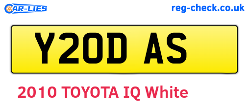Y20DAS are the vehicle registration plates.