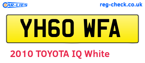 YH60WFA are the vehicle registration plates.