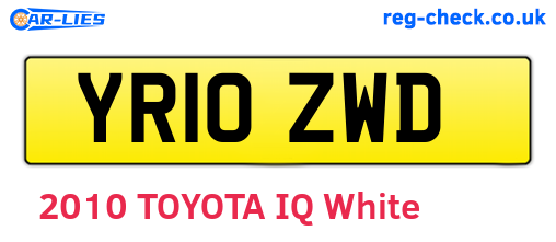 YR10ZWD are the vehicle registration plates.