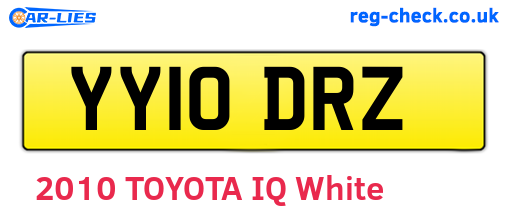 YY10DRZ are the vehicle registration plates.