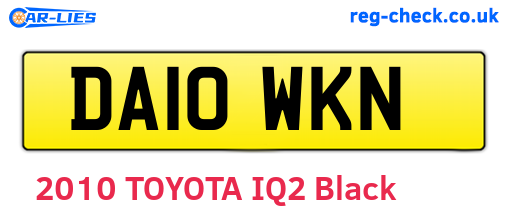DA10WKN are the vehicle registration plates.