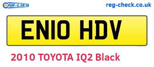 EN10HDV are the vehicle registration plates.