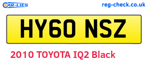 HY60NSZ are the vehicle registration plates.