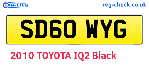 SD60WYG are the vehicle registration plates.