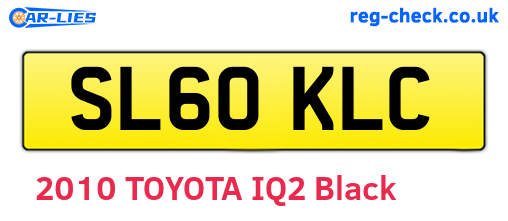 SL60KLC are the vehicle registration plates.