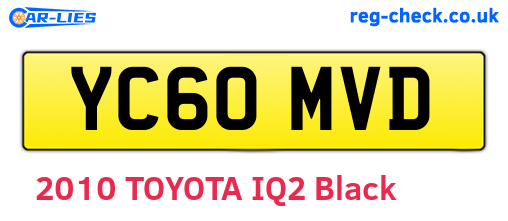 YC60MVD are the vehicle registration plates.