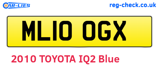 ML10OGX are the vehicle registration plates.