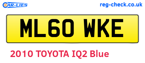 ML60WKE are the vehicle registration plates.